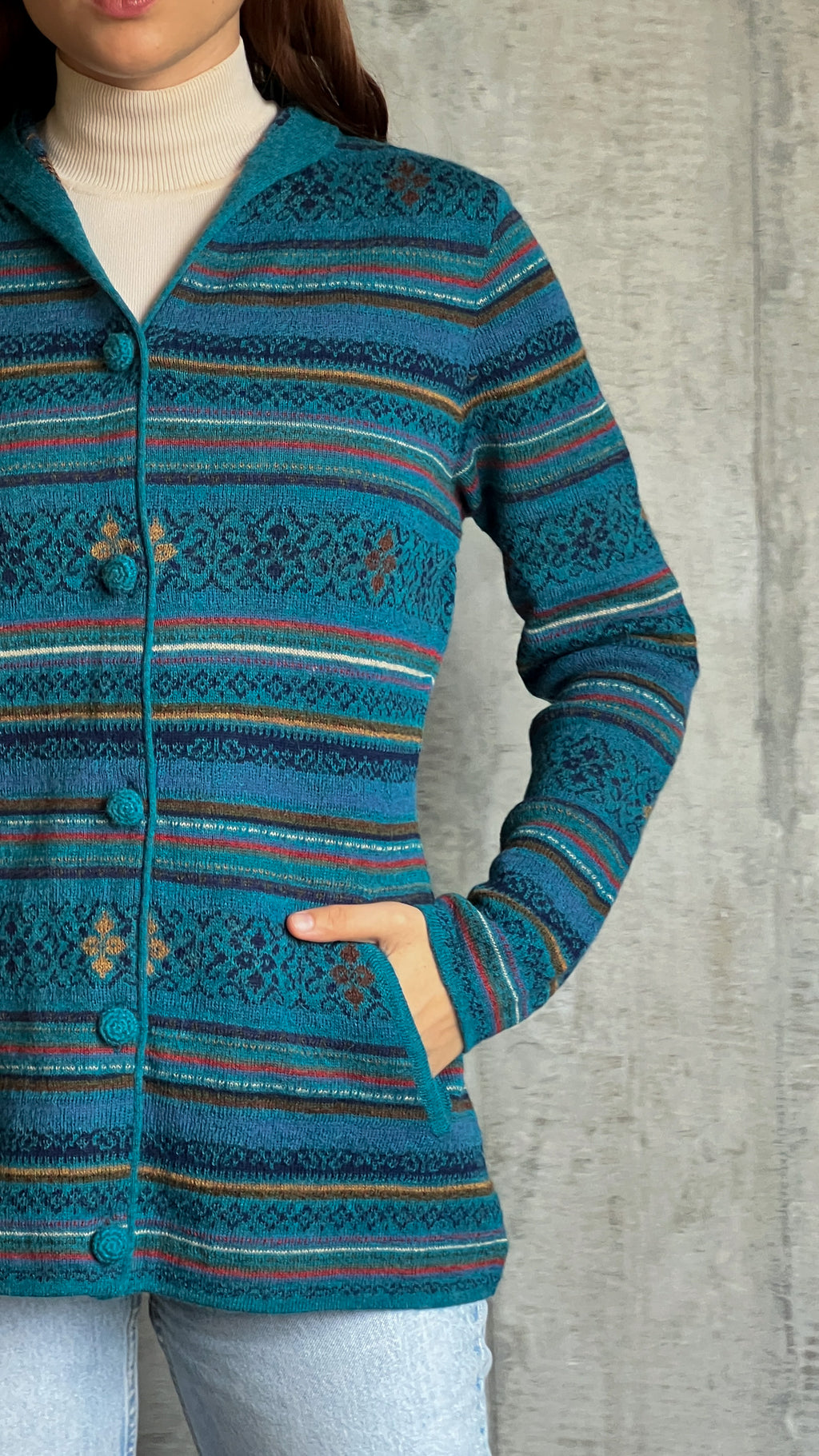 Atiana, Babyalpaca Cardigan Turquoise