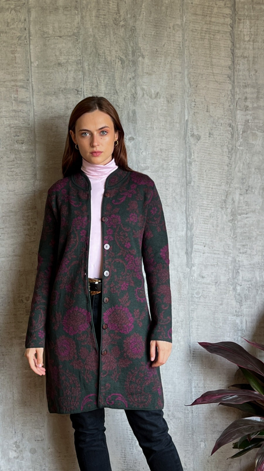 Cárdigan de alpaca para mujer - Verde ute