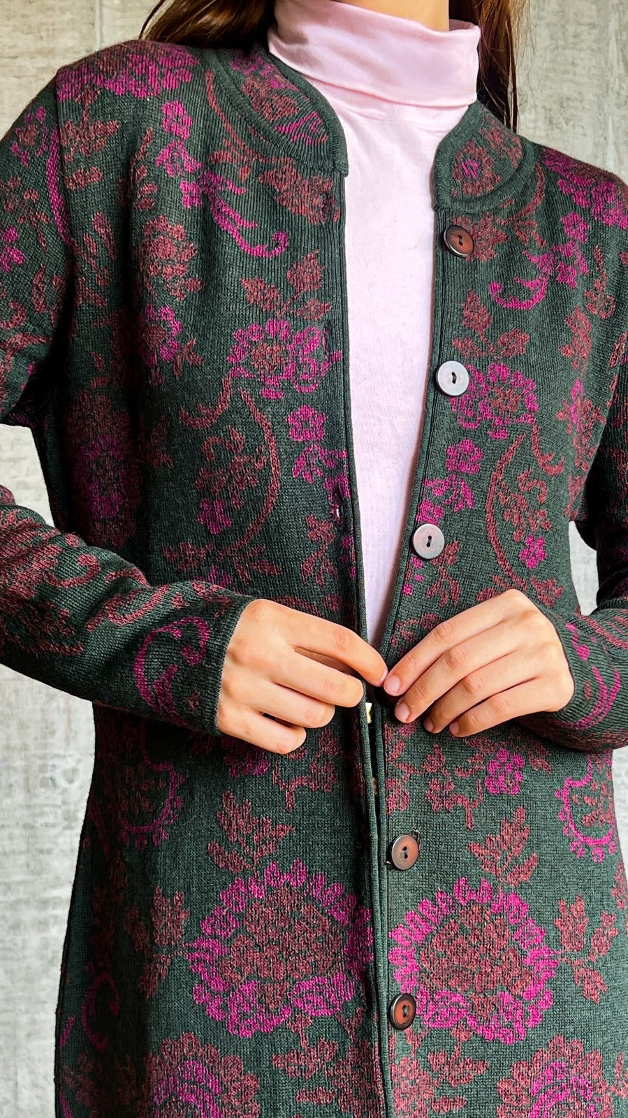 Cárdigan de alpaca para mujer - Verde ute