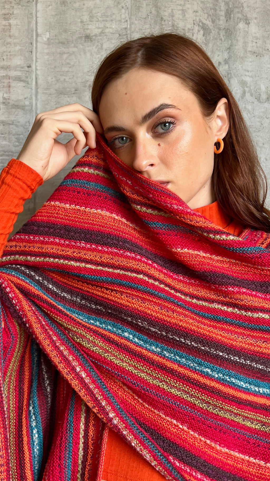 Rebecca, Alpaca Ruana Red