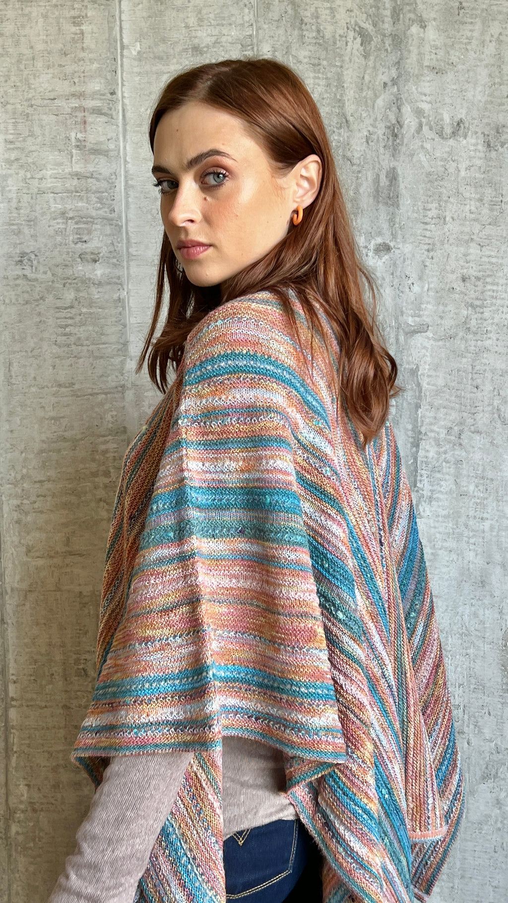 Rebecca, Alpaca Ruana Sand