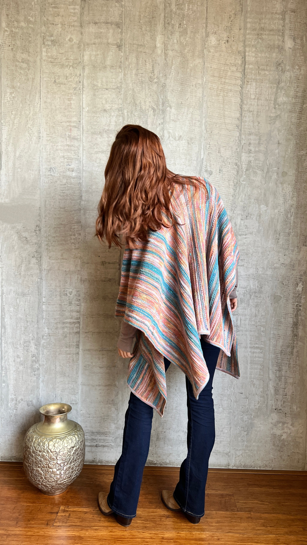 Rebecca, Alpaca Ruana Sand