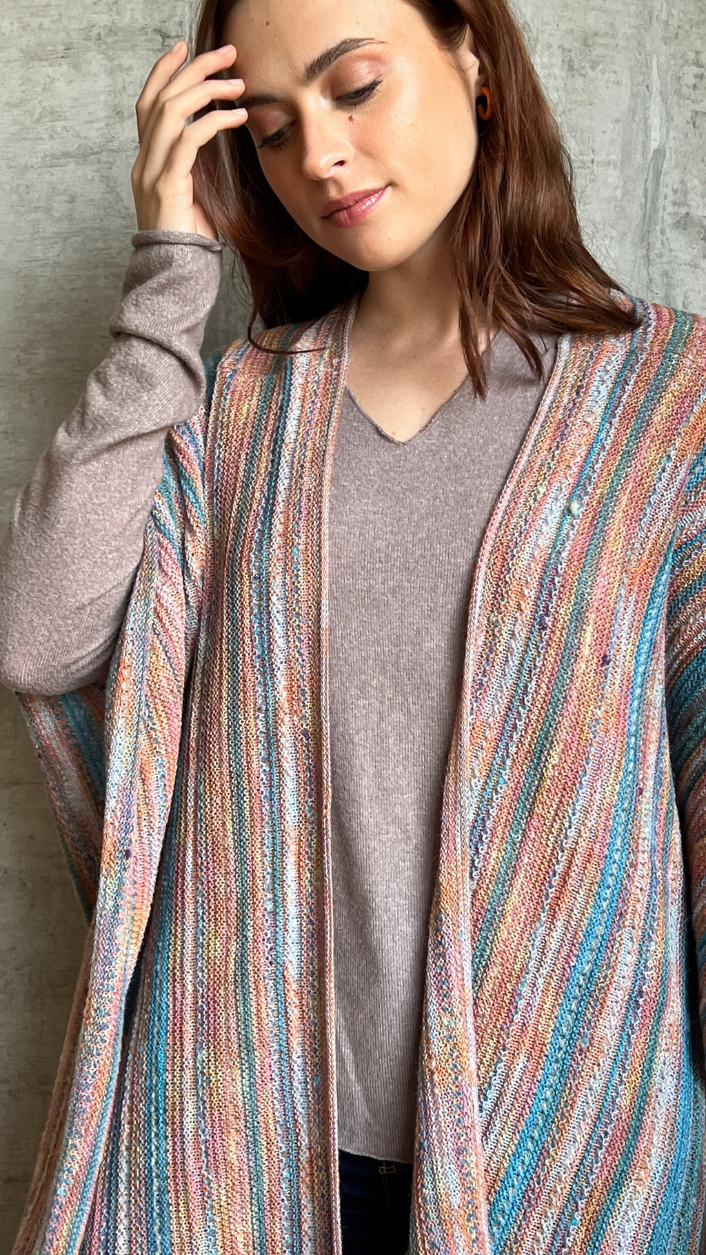 Rebecca, Alpaca Ruana Sand