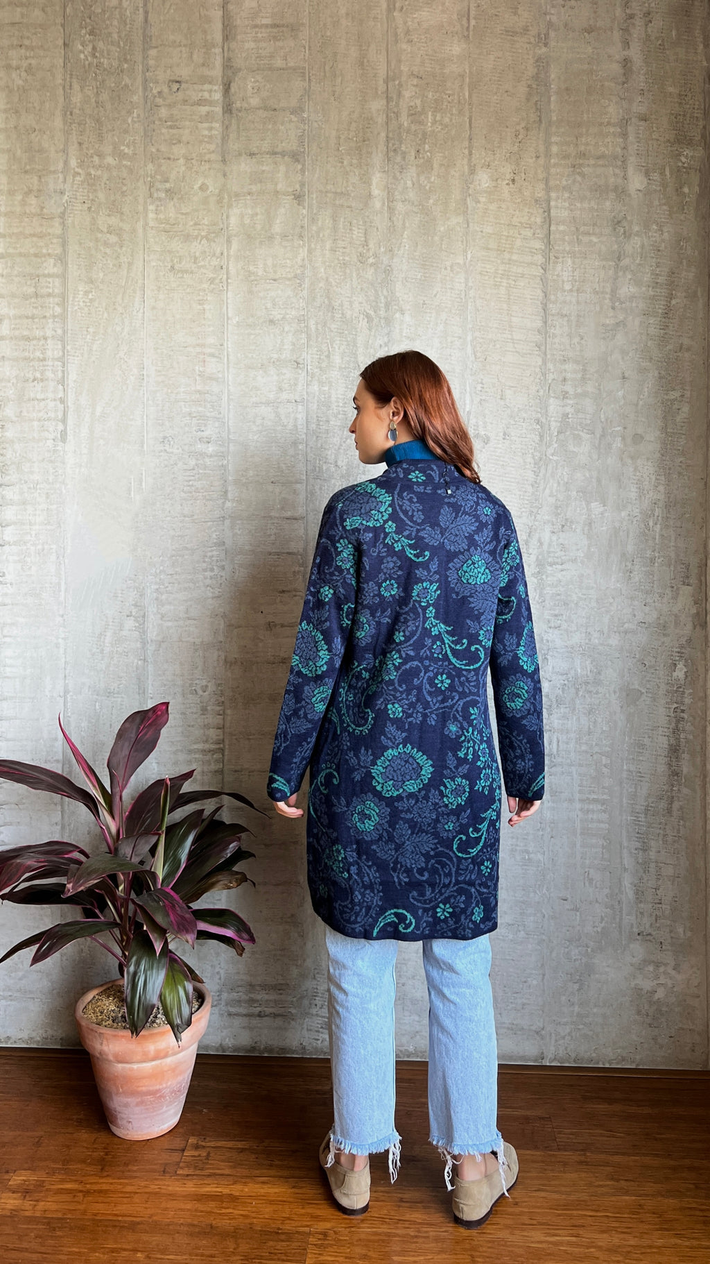 Cárdigan de alpaca para mujer - Azul marino
