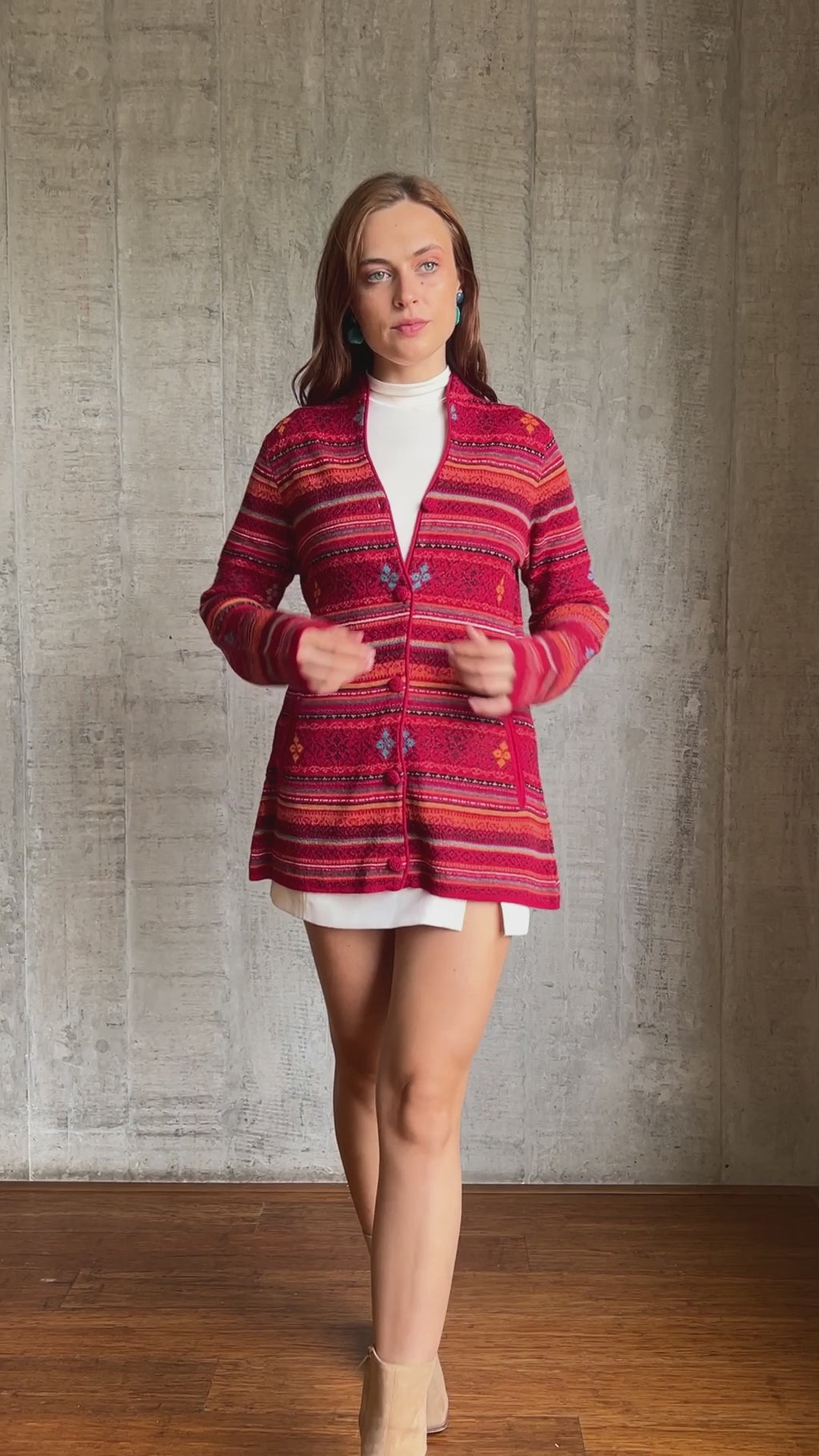 Atiana, Babyalpaca Cardigan Red